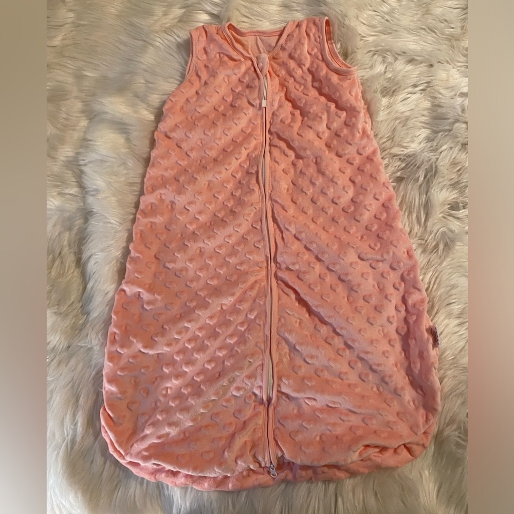 Baby Sleeveless Sleep Sack - Soft Peach Pink Wearable Blanket